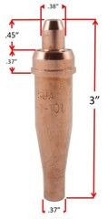SÜA – 1-101 Acetylene Cutting Tips replacement for Victor, BIG TIPS, All Sizes