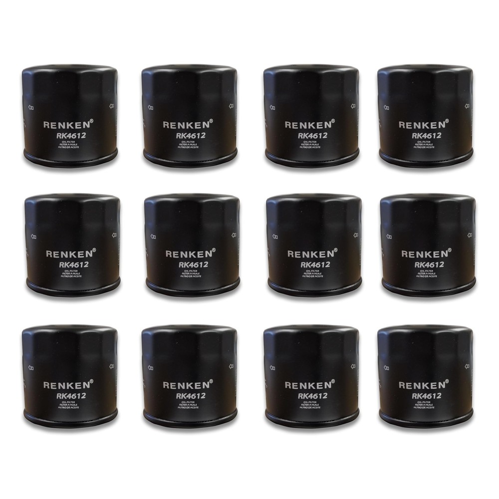 RENKEN RK4612 Spin On Oil Filter Compatible with PH6607 L14612 51365, Pack of 12