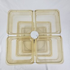 Vintage 3 Tier Rotating Organizer Lazy Susan Style Acrylic Steel Retro MCM