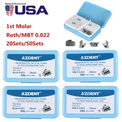 AZDENT Dental Orthodontic Monoblock Buccal Tubes 1st Molar MBT/Roth 0.022