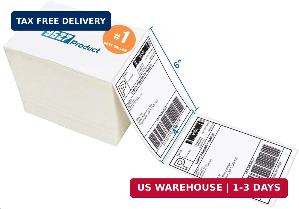 4×6 Thermal Fold Shipping Labels, Pack of 500, with Nelko, JADENS, ASprink, P…