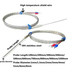 Thermocouple Temperature Sensor 1mm 1.5mm 2mm 3mm 4mm 5mm 6mm 8mm J-Type 600 ℃