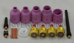 Jumbo Large Gas Lens Collet Body Alumina Cup WP 9 20 25 TIG Welding Torch 17pcs