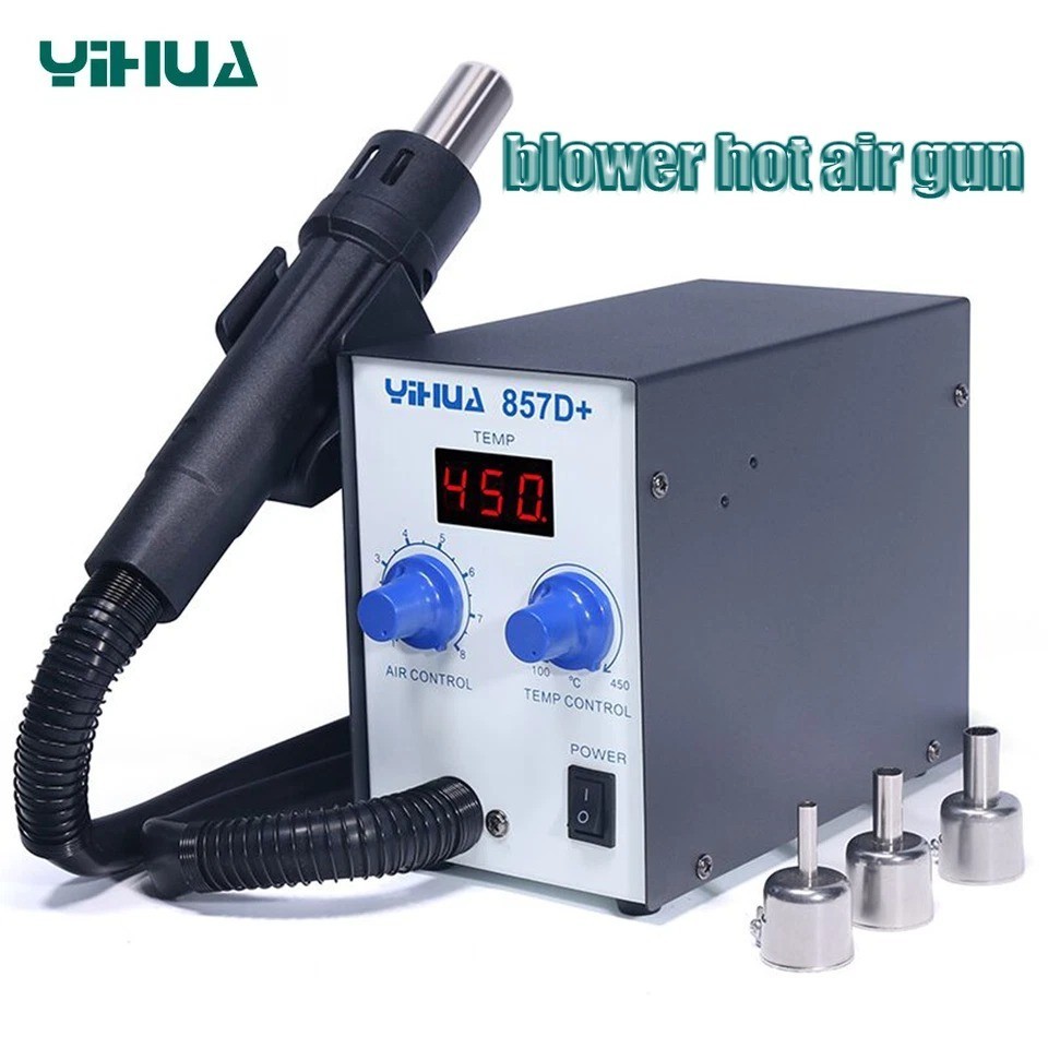 YIHUA 857D+ Hot Air Rework Station Blower Heat Station SMD BGA Desoldering Tool