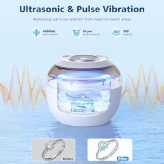 AOTUDA 45KHZ ULTRASONIC RETAINER CLEANER MACHINE 200ML DENTURE – WHITE