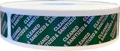 CLEANED & SANITIZED Tamper Resistant Labels | 0.75″ x 3.5″ Inch | 500 Pack