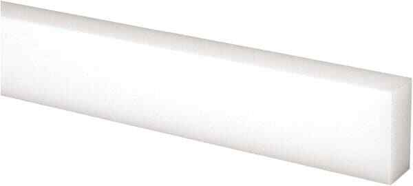 White UHMW Polyethylene Bar, 60″ x 2″ Wide x 3/8″ High (±10% Tolerance)