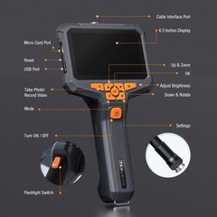 NTS430 Borescope Inspection Camera 8mm Dual Lens Inspection Camera w/ Light 1M