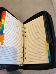 Vintage Enzo Baglioni Planner Binder Wallet With Pages Black Y2K Full Zip *READ*