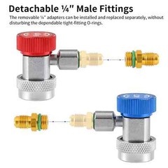 2Pack R134A Quick Connector Adapter Coupler Auto AC Manifold Gauge Low/High HVAC