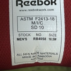 Reebok Work Exofuse Safety Shoes Men’s 10.5W Black Red ASTM F2413 SD10