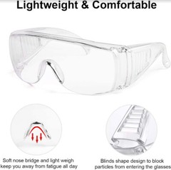 Clear Safety Goggles – Scratch Resistant – Eye Protection -Comfort Fit- Anti Fog