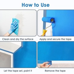 Blue Painters Tape Bulk 24 Rolls 1.88 Inch UV Resistant No Residue DIY Wall Pain