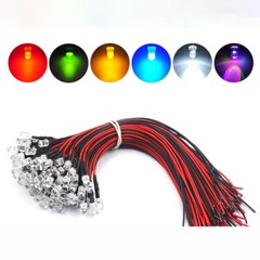 Pre-Wired LEDs Prewired Resistor 3mm/5mm Ultra Bright : 5V ~ 12V Various Colours