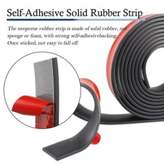 Neoprene Rubber Strips Self Adhesive Solid Rubber Sheets, Rolls & Strips for DIY