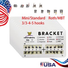 Yabangbang Orthodontic Dental Brackets Braces Mini Standard Roth MBT.022/ Hooks