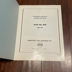 ITECO Model 100A Phazor Null Meter Operation & Service Manual 5/62