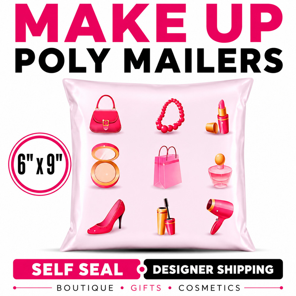 Make Up Poly Mailers 6×9 Self Seal Boutique Shipping Bags Designer