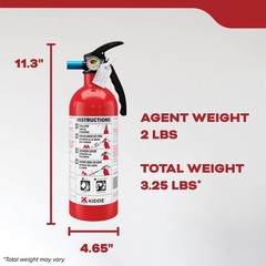 (2 pack) Kidde Fire Extinguisher for Vehicles, Single-Use, Dry Chemical, 5BC, St
