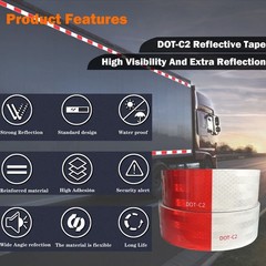 DOT-C2 Reflective Tape Wide 2″Conspicuity Safety Caution Warning Grade