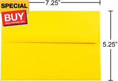 A7 Colored Invitation Envelopes – 5 1/4 x 7 1/4 – Yellow Recycled – 50/Pack