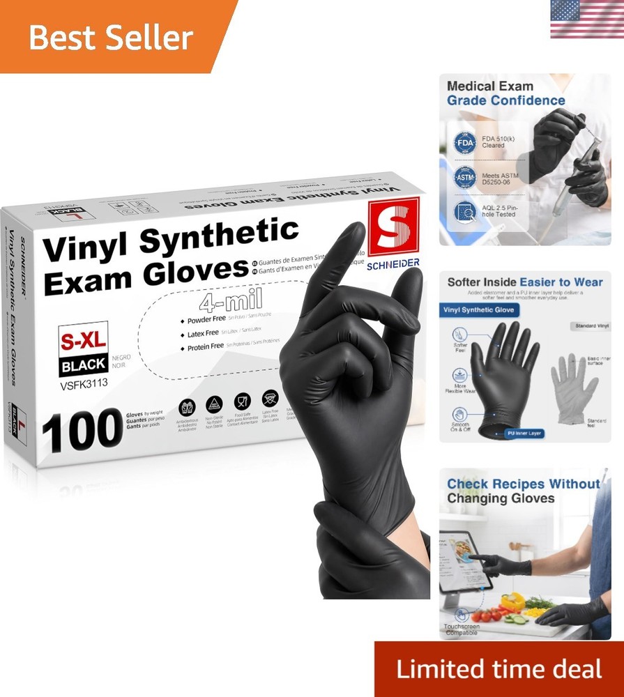 Professional Quality Latex-Free Vinyl Gloves – 100 Pack for Diverse Applications