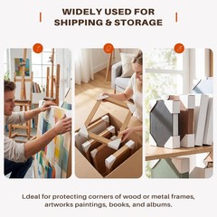 Golden State Art, 48 Pack Adjustable Cardboard Corner 48-Pack, White