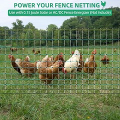 47.5″ H x 168′ L Poultry Netting Electric Fence for Farms, Ranches, Gardens use