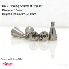 Hiossen ET Regular Ø5.0mm Implant Healing Abutment Cap RP Platform 3/4/5/7/9mm H