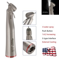 Dental Optic Fiber LED 1:4.2 Increasing Handpiece 45°Angle Head External Channel