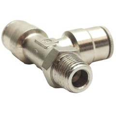 Lot of 9 Camozzi 6440 04-02 Swivel Tee, ø1/4in x ø1/4in Tube OD, 1/8in Male NPTF