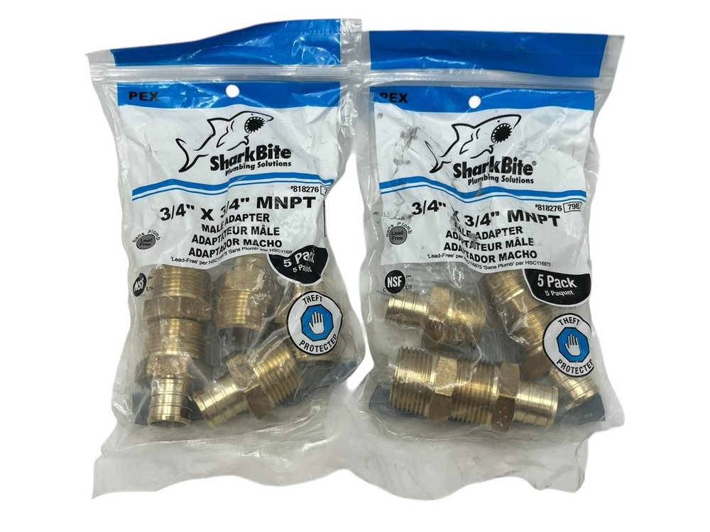 (2 PACKS) SharkBite 5 PACK PEX 3/4″ x 3/4″ MNPT Male Adapter (10 TOTAL PCS)
