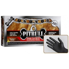 PITBULL Black Nitrile Gloves, 6 mil, Powder Free, Case of 1000 Size XL X-LARGE