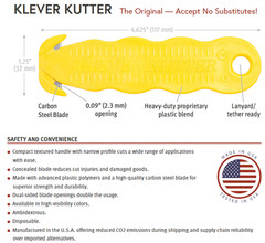 Klever Kcj-1Y-100 Klever Kutter Safety Cutter, Fixed Blade, Safety Recessed,