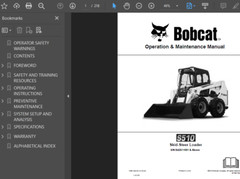 BOBCAT S510 SKID STEER LOADER MANUAL OPERATORS SERVICE REPAIR SHOP OWNERS PDF