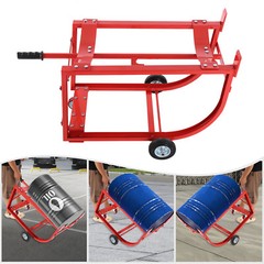 Drum Cradle With 4 Wheels, 55Gal Drum Cradle, 600lbs ,Red for Workshop&Factory