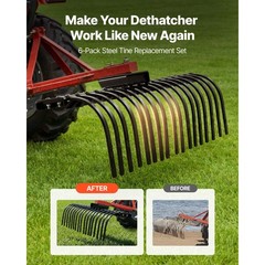 Uimoso 6 Pack Landscape Rock Rake Tines Replacement 1″ x 5/16″ Bolt-on Mount