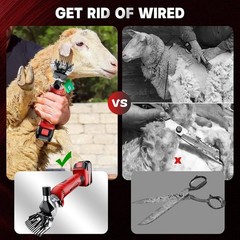 Cordless Electric Professional Sheep Shears, Sheep Clippers with 2 PCS Rechargea