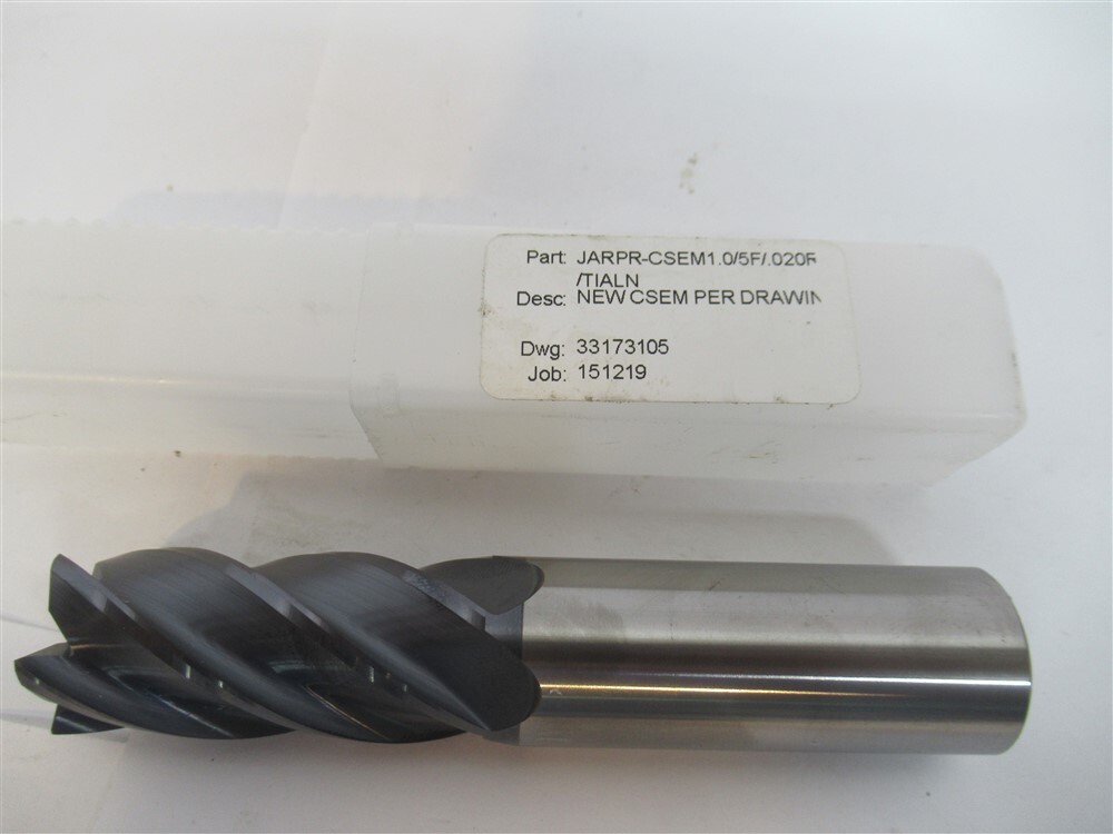 33173105 , 1″ Solid Carbide .020″ Corner Radius Square End Mill