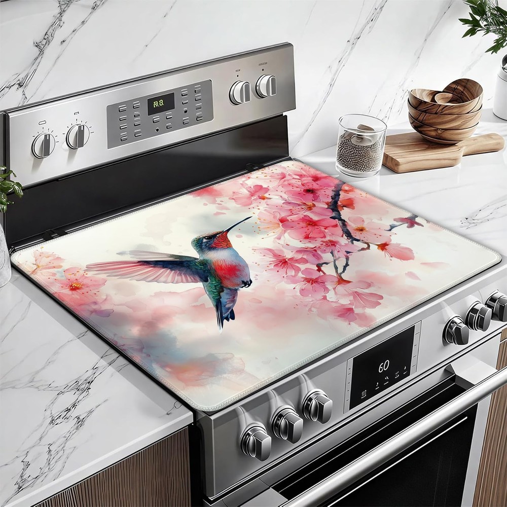 HummingBird Cherry Blossom Stove Top Covers for Electric Stove, Spring Flower…