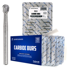 100 FG 8 Round Carbide Dental Burs High Speed Handpiece Friction Grip Drill Bits