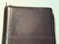 Franklin Covey Leather Zip Planner Binder 7-Ring Organizer 8×10 Brown Burgundy
