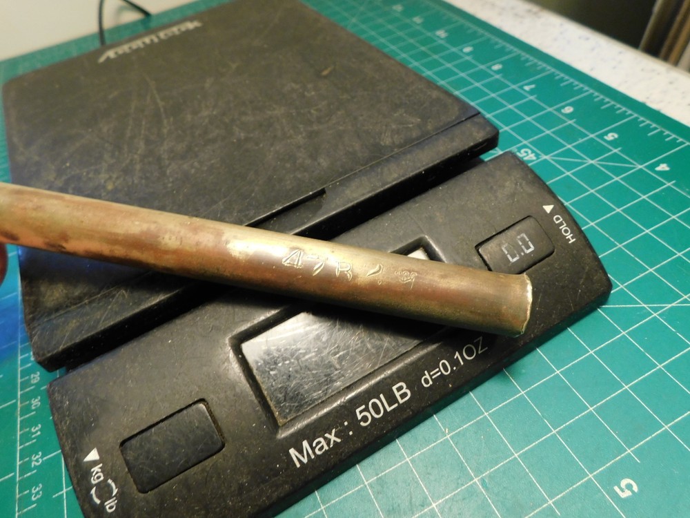 47R Brass Drift Soft blow 9 1/4″ long x 1/2″ punch Bar Stock Unmarked 14oz