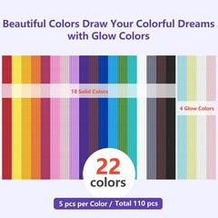 22 Colors 3D Printing Filament Refill for 5.9 INCHES, 22 Cobination