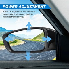 Left Driver Side View Mirror Black Compatible with 2011-2014 Hyundai Sonata Heat