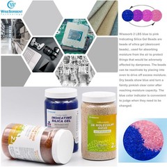 2 LBS Blue to Pink Indicating Silica Gel Beads, Reusable Silica Gel Desiccant…
