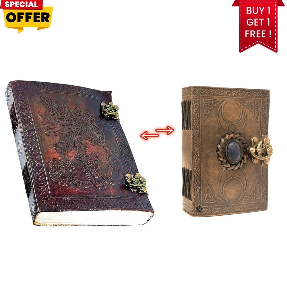 Large Genuine Leather Journal 5x7Vintage Diary|200 Page Notebook|B1G1 Combo
