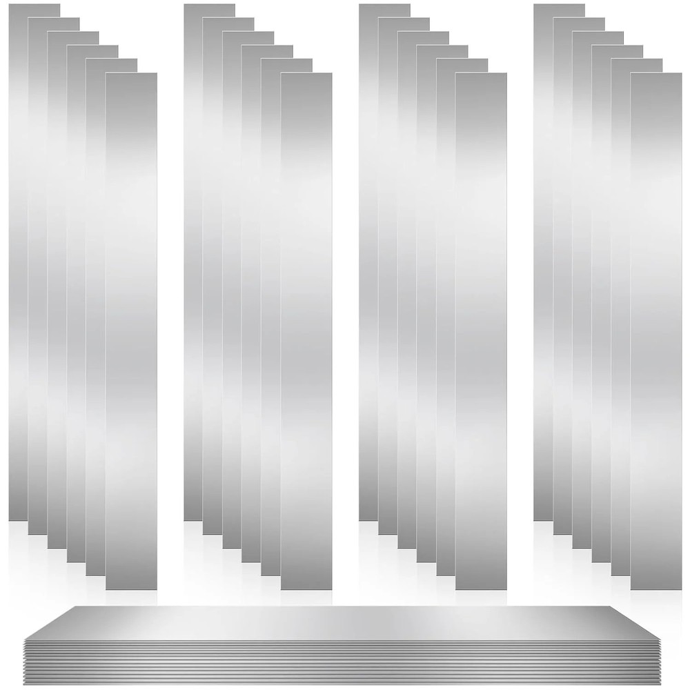 Blulu 24 Pcs 304 Stainless Steel Strips Metal Shim Stock Assortment 1 Width x 12