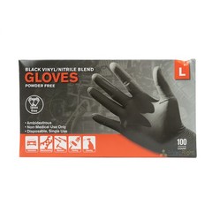 Black Nitrile Vinyl Gloves Disposable Powder Latex Free 3 Pack M L & XL 300 CT