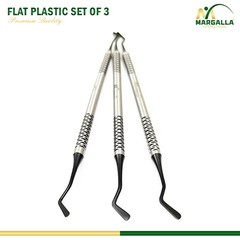 Dental Flat Plastic Composite Filling Instruments Set of 3 Mate Black Tips
